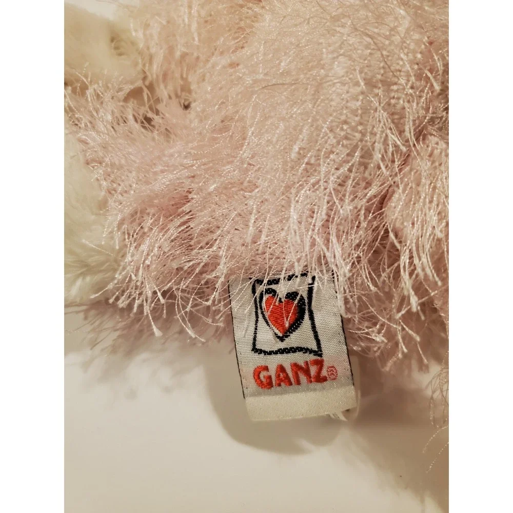 Ganz Webkinz Pink White Cat Plush Stuffed Animal No Code HM189‎ Fuzzy 8 Inch